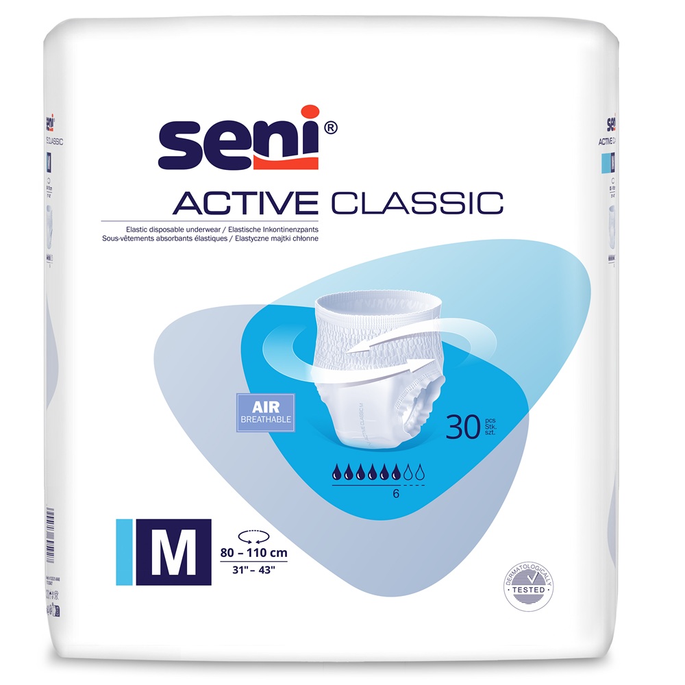 Chilot elastic absorbant Active Classic, Medium, 30 bucati, Seni 