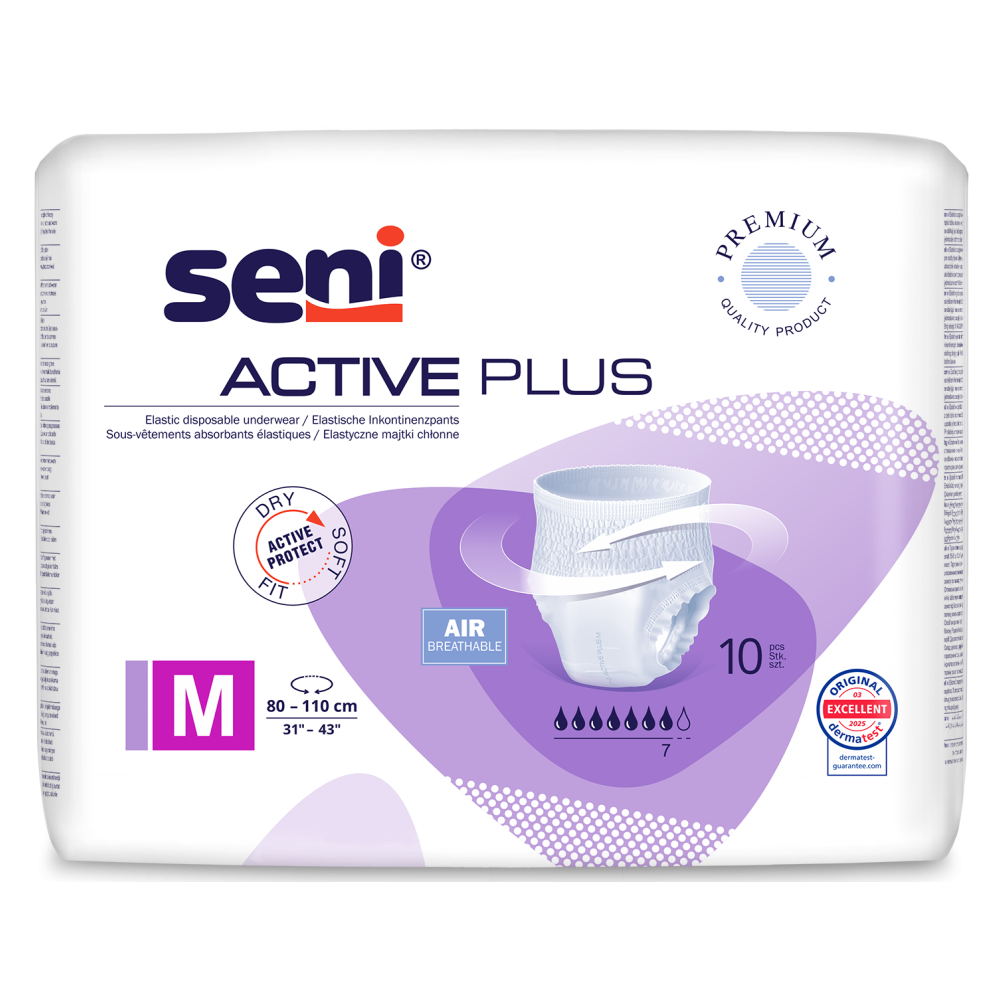 Scutece pentru adulti Active Plus, Medium, 10 bucati, Seni