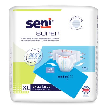 Scutece cu sistem inchis Super Seni, Extra Large, 10 bucati, Seni