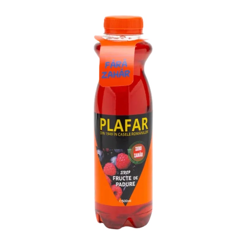 Sirop cu fructe de padure Zero Zahar, 500 ml, Plafar