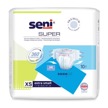 Scutece pentru adulti cu sistem inchis Marimea Extra Small Super Seni, 10 bucati, Seni