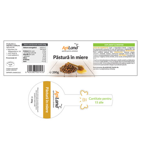 Pastura în miere, 200 g, Apiland 701051