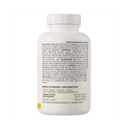 Vitamina C, 1000 mg, 120 capsule, OstroVit 601196