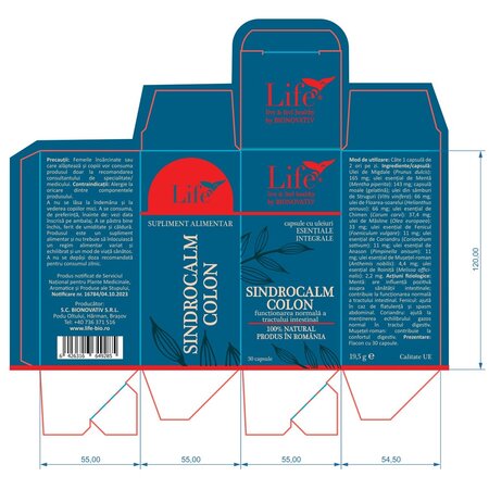 Sindrocalm Colon Life, 30 capsule, Bionovativ 711772