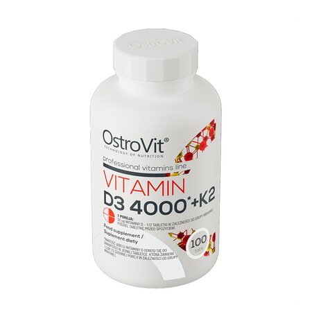 Vitamin D3 4000 IU si Vitamina K2, 100 tablete, OstroVit 601193