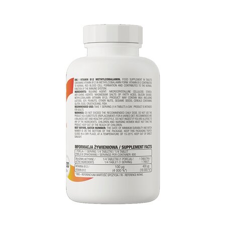 Vitamina B12 Metilcobalamina, 200 tablete, OstroVit 601200