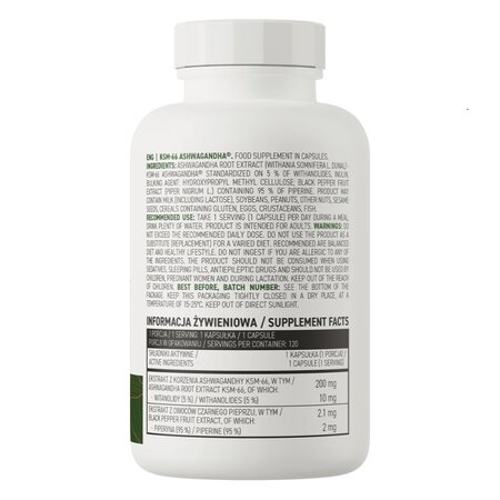 Ashwagandha KSM-66, 120 capsule, OstroVit 601202