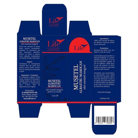 Ulei esential integral de musetel albastru marocan, 5 ml, Bionovativ 705673