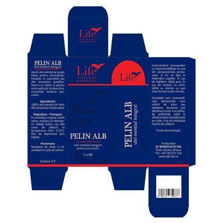 Ulei esential integral de pelin alb Life, 5 ml, Bionovativ 705724