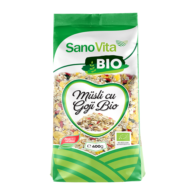 Musli cu goji Bio, 400 g, Sanovita