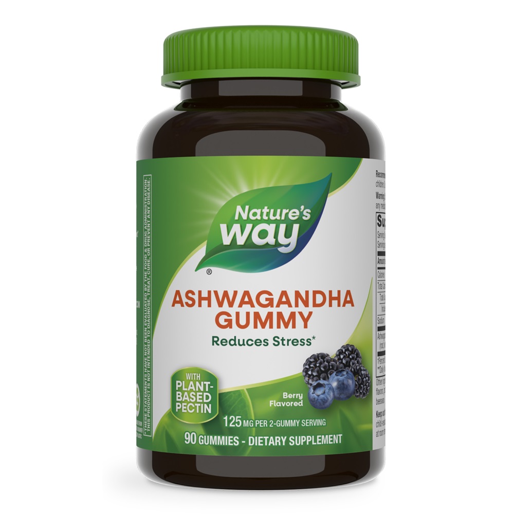 Jeleuri cu ashwagandha cu aroma de fructe de padure Ashwagandha Gummy, 125 mg, 90 jeleuri, Secom