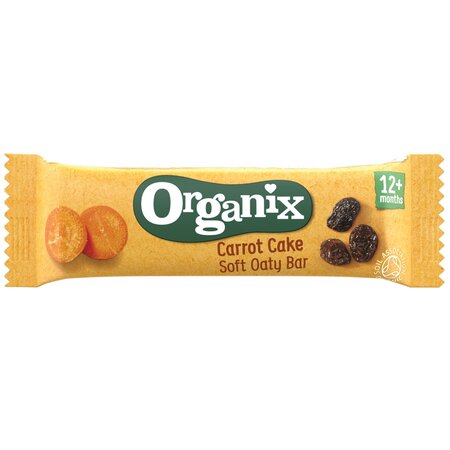 Batoane ecologice din ovaz integral cu morcov si mere 12 luni+, 6x23 g, Organix 601288