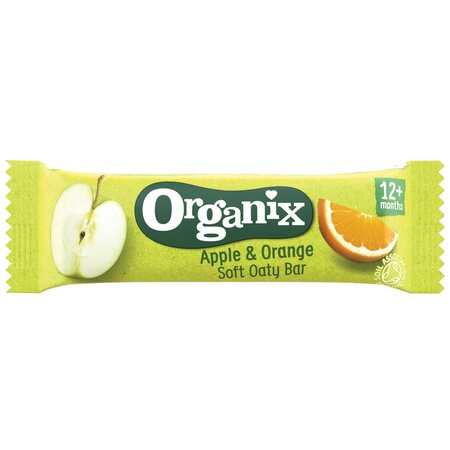 Batoane ecologice  din ovaz integral cu mere si portocale  12 luni+, 6x23 g, Organix 601294