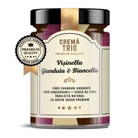 Crema tartinabila cu ciocolata, visine si ciocolata alba Trio Visinella, Gianduia & Biancella, 350 g, Remedia