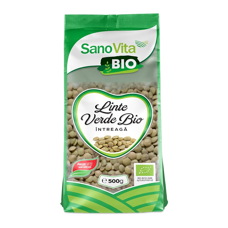 Linte verde bio, 500g, Sanovita