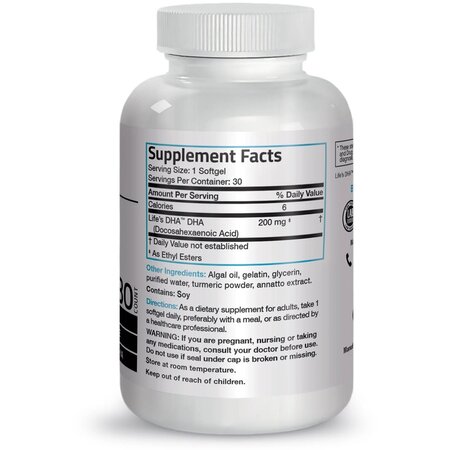 Life's DHA din alge, 200 mg, 30 capsule, Bronson Laboratories 601361