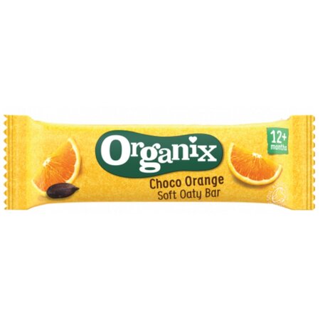 Batoane ecologice din ovaz integral cu cacao si portocala 12 luni+, 6x23 g, Organix 601382