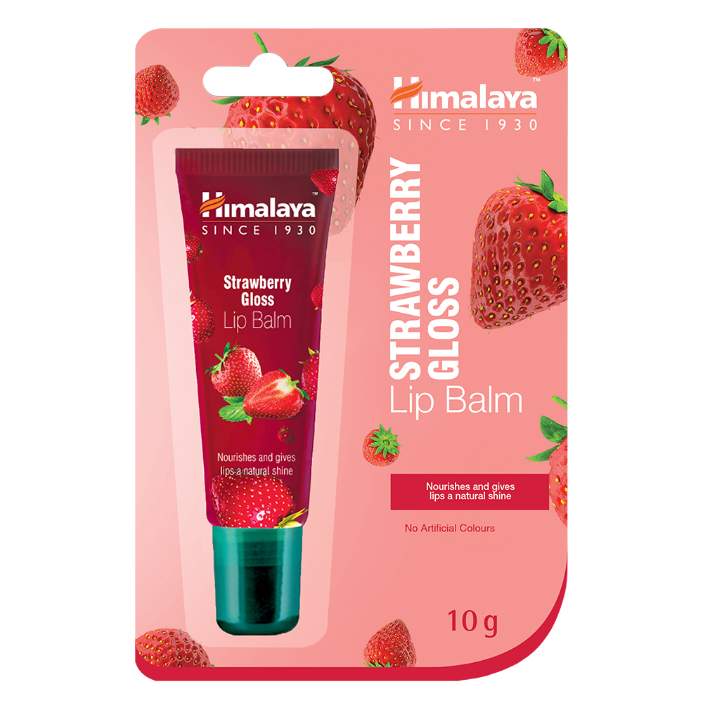 Balsam hidratant pentru buze Strawberry Gloss Lip Balm, 10 g, Himalaya