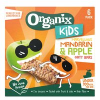 Batoane ecologice din ovaz integral cu mandarina si mar 3 ani+, 6x23 g, Organix