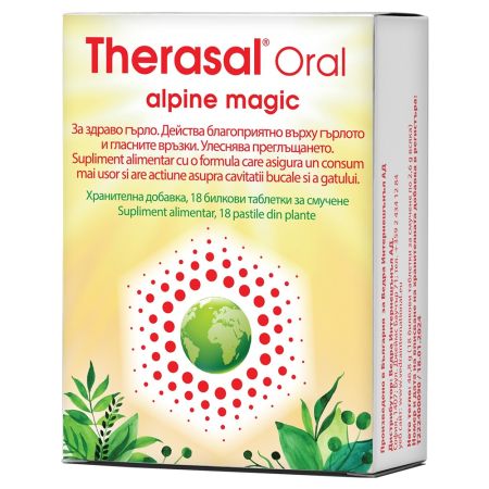Pastile pentru supt din plante Therasal Oral Alpine Magic, 18 pastile, Vedra