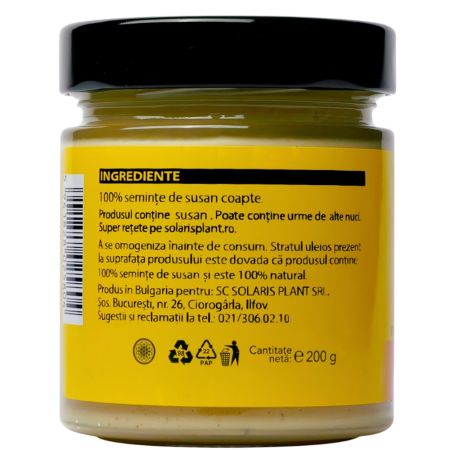 Pasta de susan Tahini, 200 g, Solaris 661376