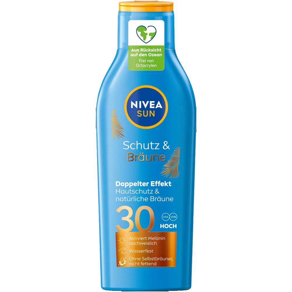 Lotiune pentru protectie solara cu SPF 30 Protect & Bronze, 200 ml, Nivea Sun