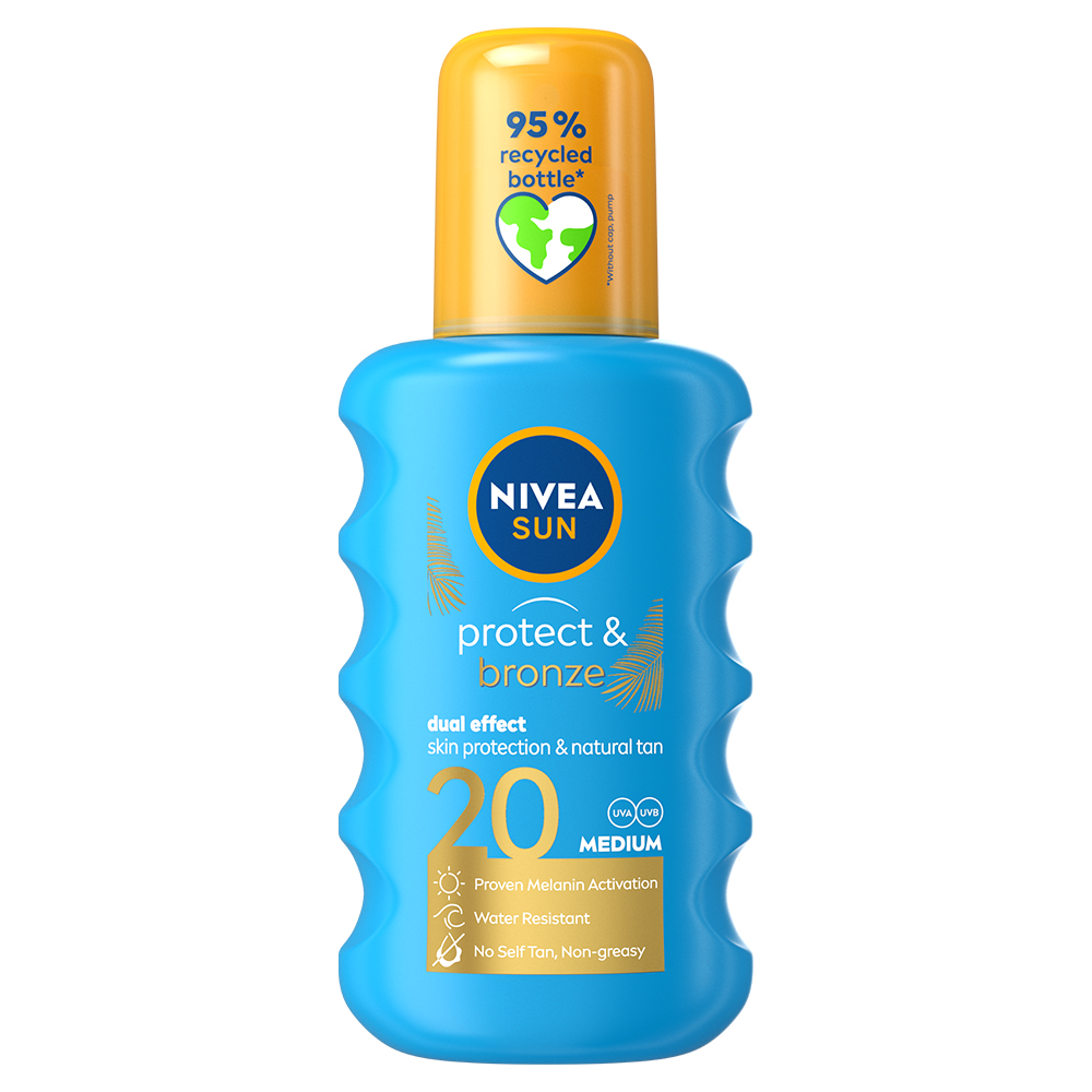 Spray pentru protectie solara cu SPF 20 Protect & Bronze, 200 ml, Nivea Sun