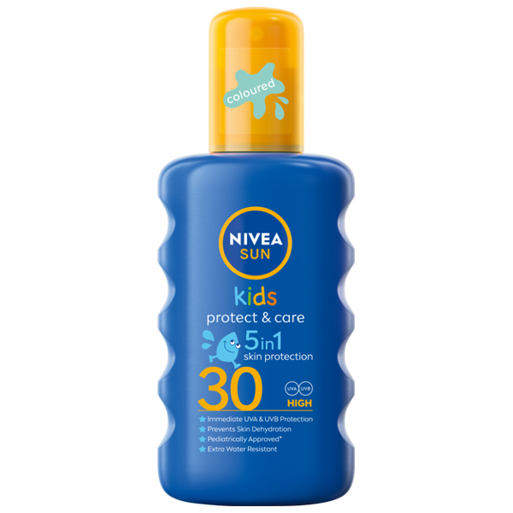 Spray colorat pentru copii cu protectie solara SPF 30, 200 ml, Nivea Sun