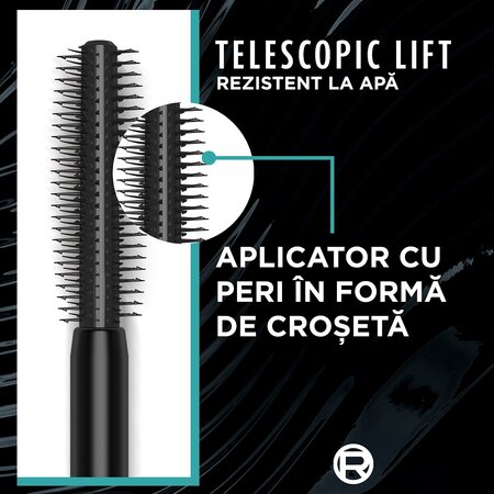 Mascara Telescopic Lift Waterproof, 9.9 ml, Loreal 601938