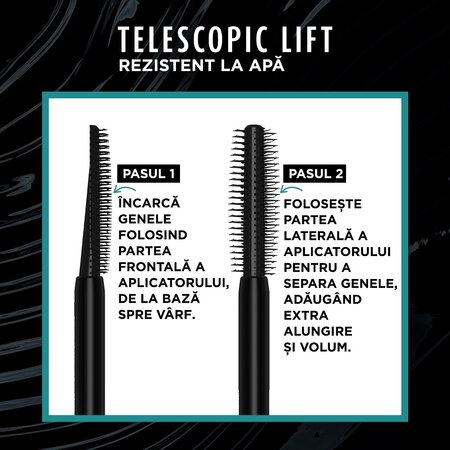 Mascara Telescopic Lift Waterproof, 9.9 ml, Loreal 601939