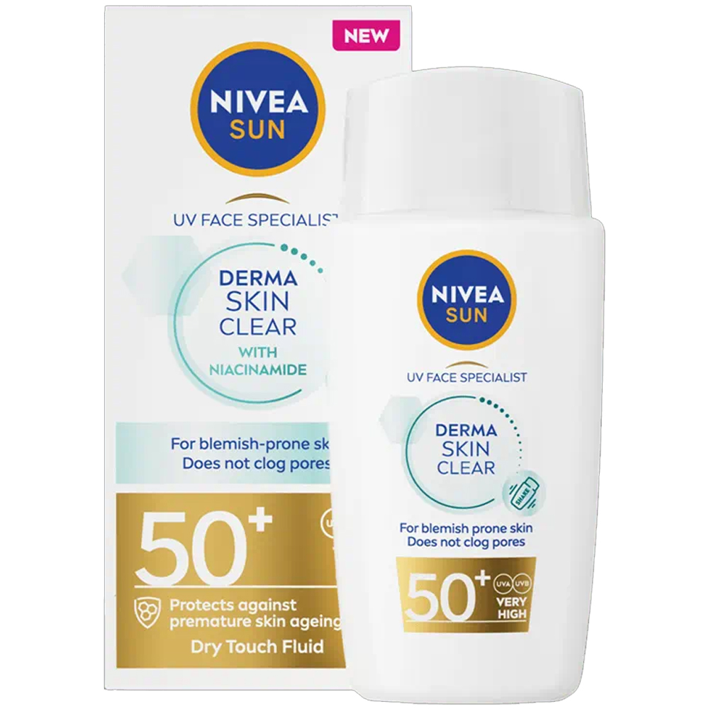 Fluid pentru fata cu Niacinamida si protectie solara SPF 50, 40 ml, Nivea Sun