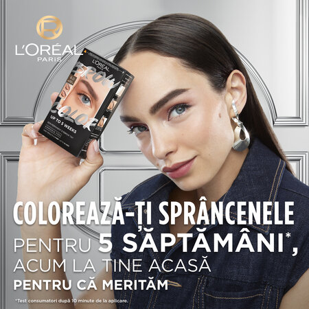 Kit colorare semi-permanenta sprancene Brow Color, nuanta 6.0 Light Brunette, Loreal 601944