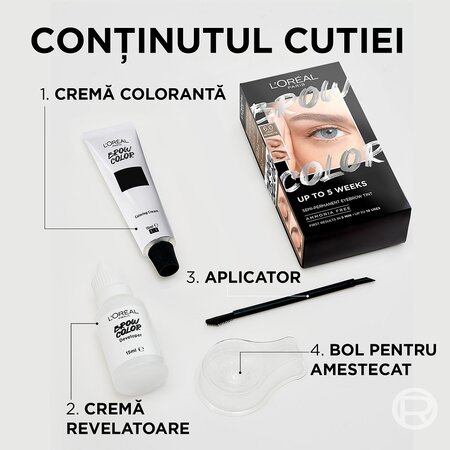 Kit colorare semi-permanenta sprancene Brow Color nuanta 7.0 Dark Blonde Brow Color, nuanta 7.0 Dark Blonde, Loreal 601960