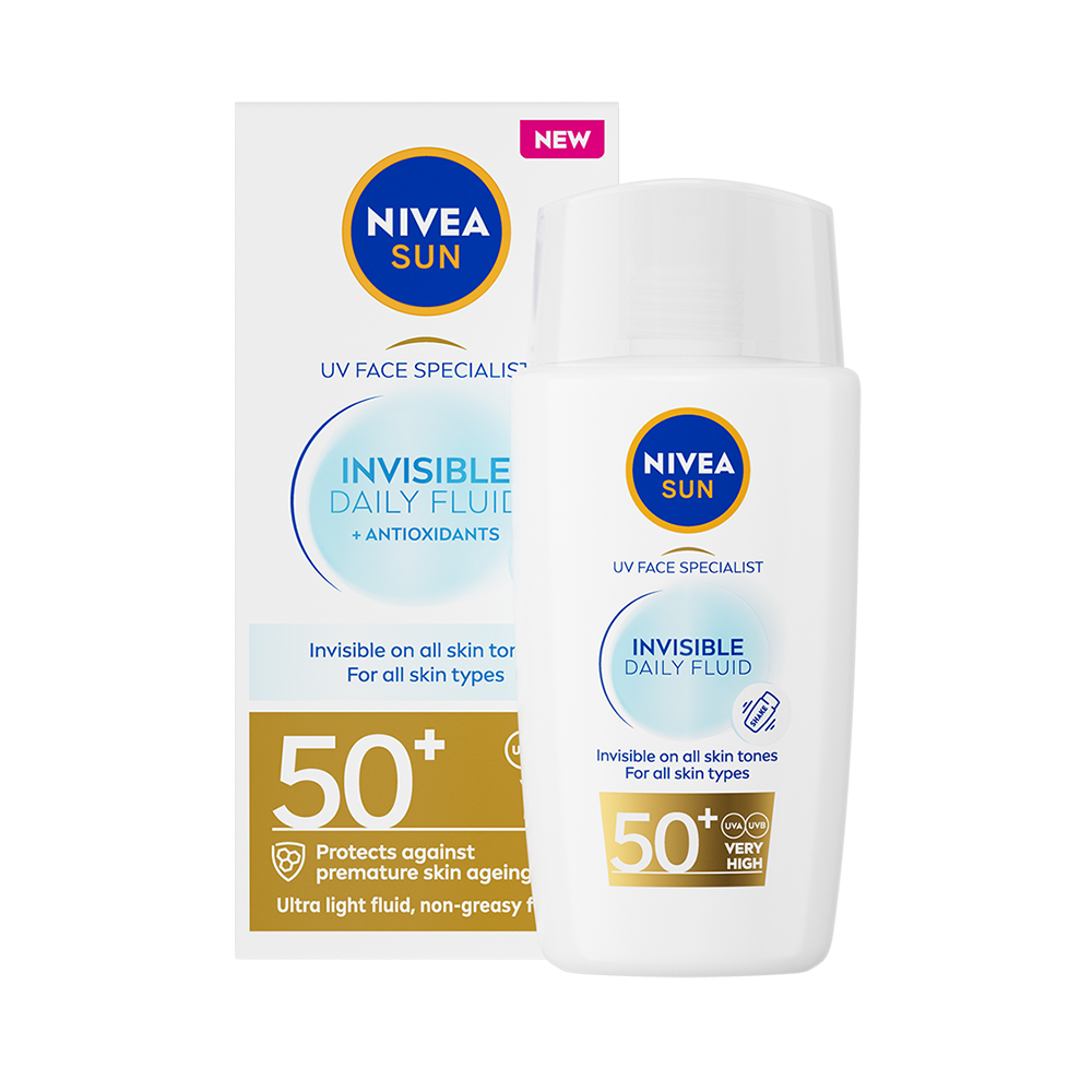 Fluid pentru fata cu protectie solara SPF 50 Invisible Daily Fluid, 40 ml, Nivea Sun