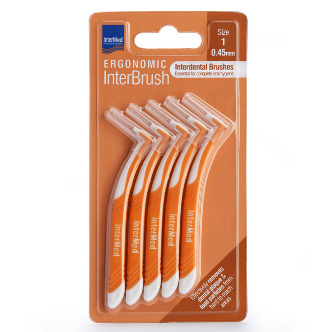 Periute interdentare Size 1 0.45 mm Ergonomic InterBrush, 5 bucati, Intermed