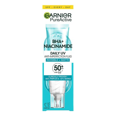 Crema fluida invizibila anti-imperfectiuni cu SPF 50+ Pure Active, 40 ml, Garnier 602251