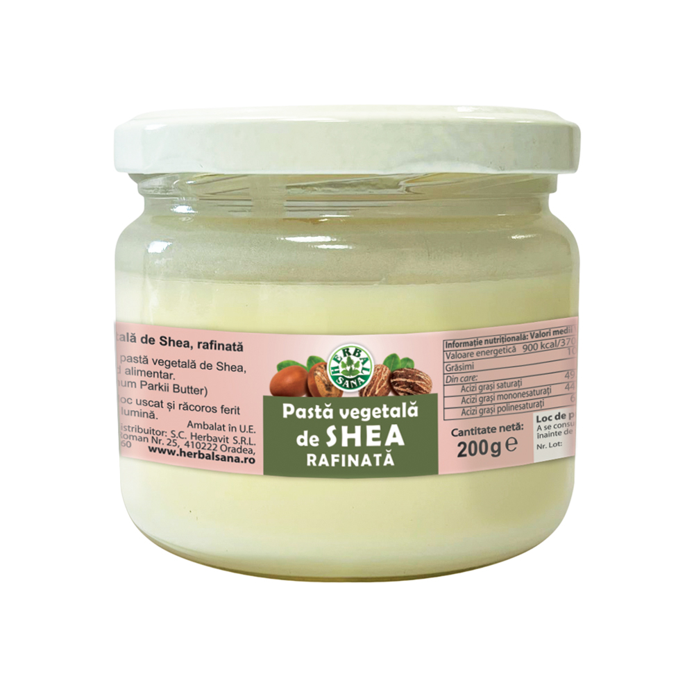 Pasta vegetala de shea rafinata Herbalsana, 200 g, Herbavit