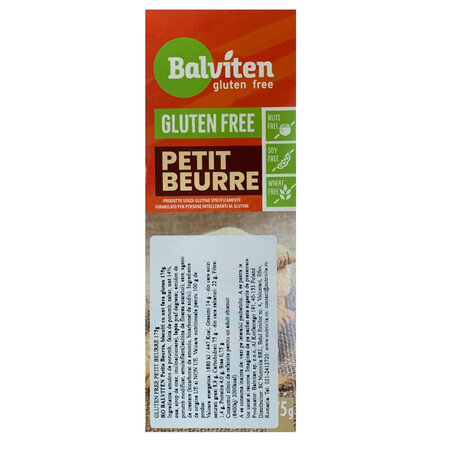 Biscuiti fara gluten Petit Beurre, 175 g, Balviten 602291