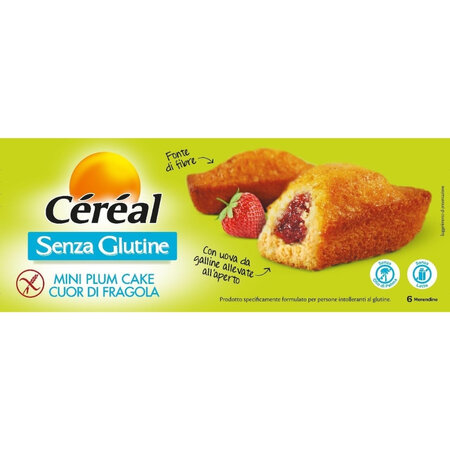 Mini prajituri fara gluten cu crema de capsuni, 210 g, Cereal 602444