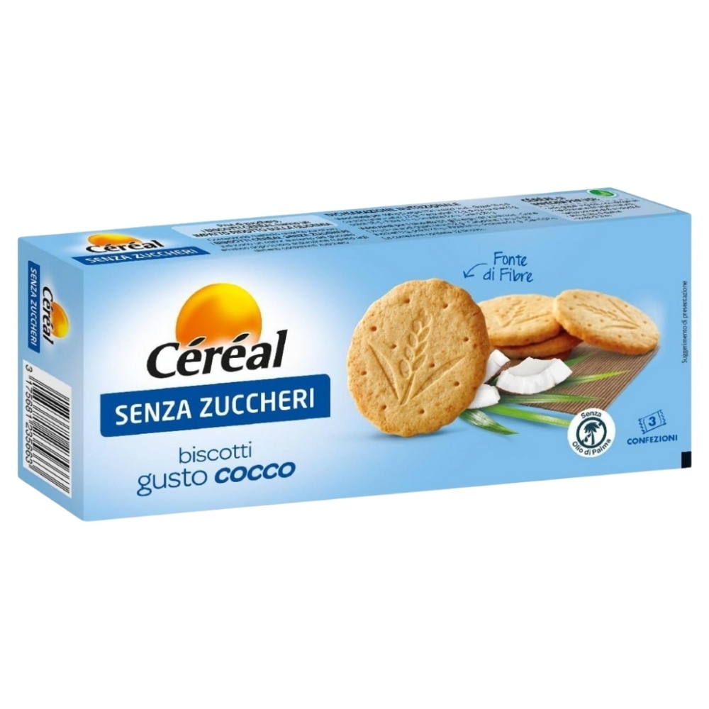 Biscuiti fara zahar cu aroma de cocos, 132 g, Cereal