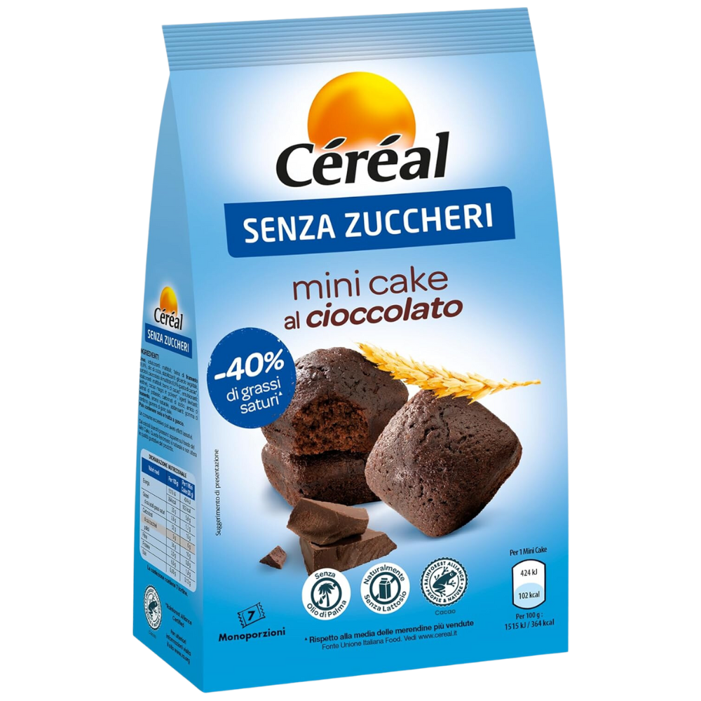 Mini prajituri fara zahar cu ciocolata, 196 g, Cereal