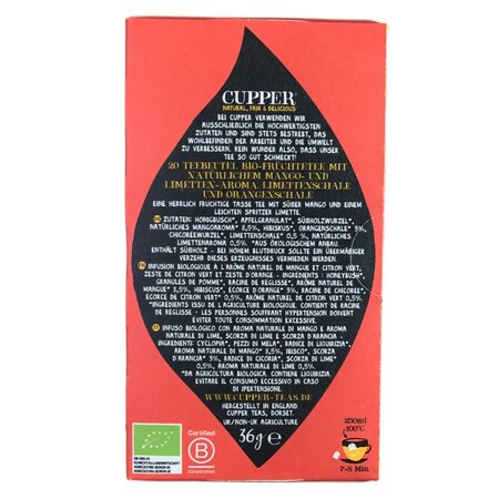 Infuzie eco din mango si citrice, 20 plicuri, Cupper 602563