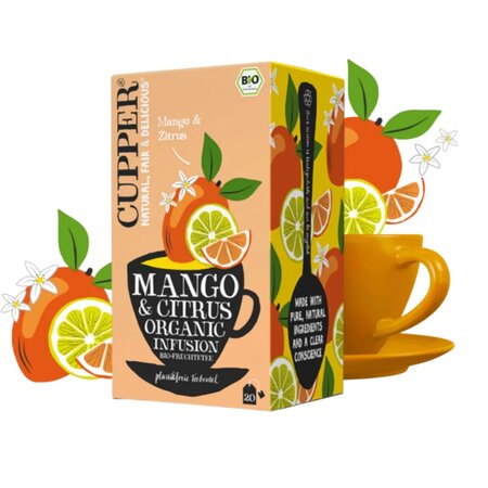 Infuzie eco din mango si citrice, 20 plicuri, Cupper 602557