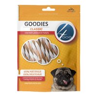 Recompense cu pui si cod pentru caini 4Dog Classic Chicken Twists, 100 g, Goodies