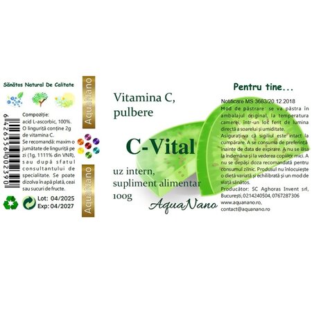 Vitamina C C-Vital, 100 g, Anghoras Invest 747434