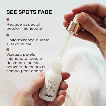Concentrat triplu cu acizi pentru minimizarea petelor Dark Spots No More, 15 ml, Dr. Brandt 606062
