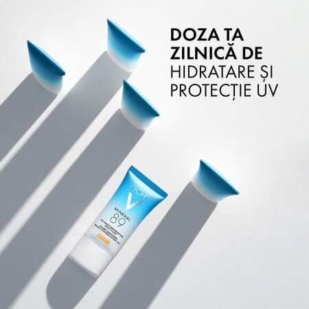 Fluid hidratant 72h cu acid hialuronic si SPF50 Mineral 89, 50 ml, Vichy 602889