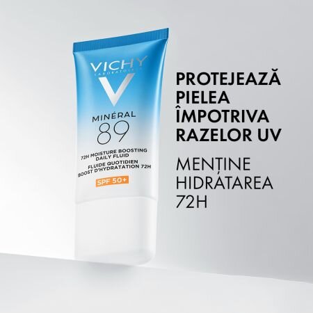 Fluid hidratant 72h cu acid hialuronic si SPF50 Mineral 89, 50 ml, Vichy 602890
