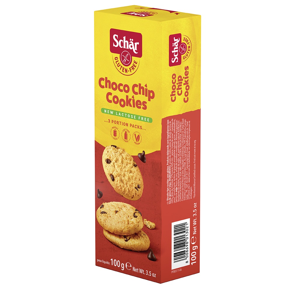 Biscuiti cu fulgi de ciocolata fara gluten Choco Chip, 100 g, Schar