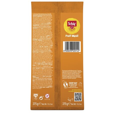 Musli cu fructe fara gluten Fruit, 375 g, Schar 603170